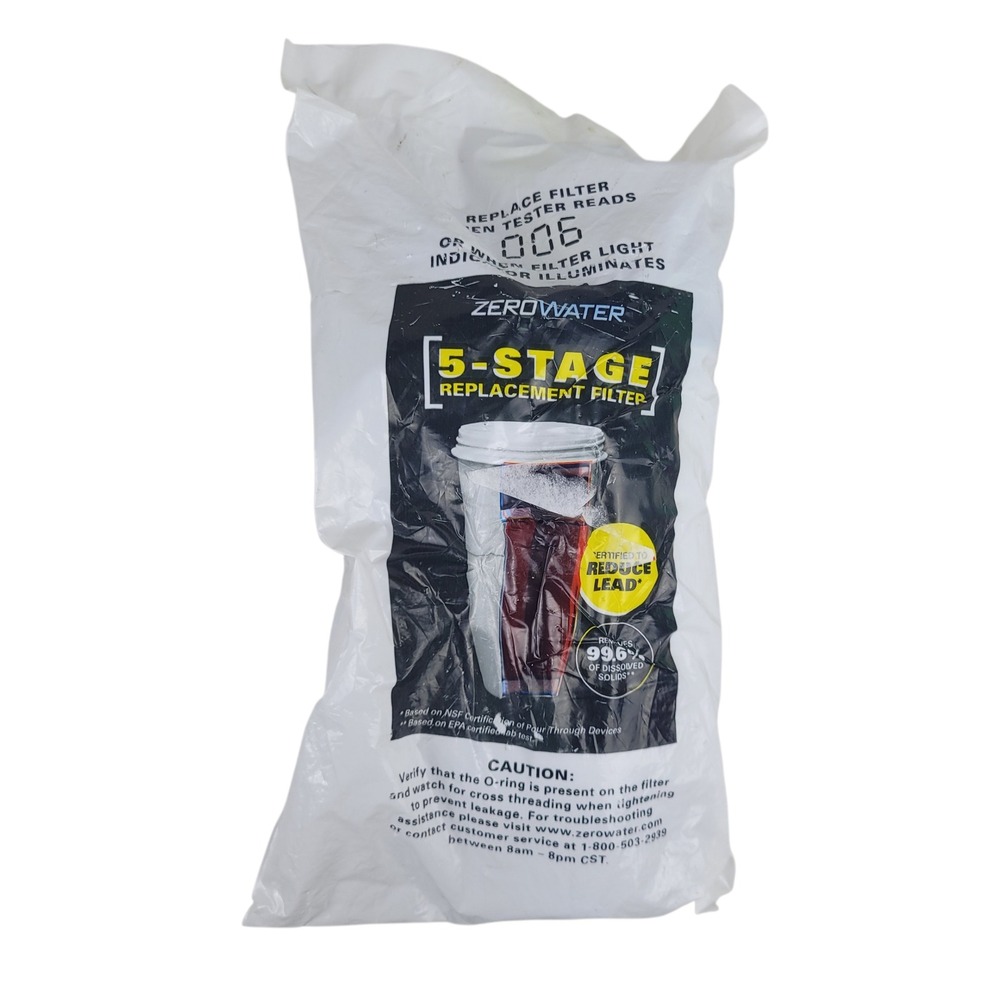 ZeroWater 5-Stage Replacement Filter for Pitchers and Dispensers White NEW
